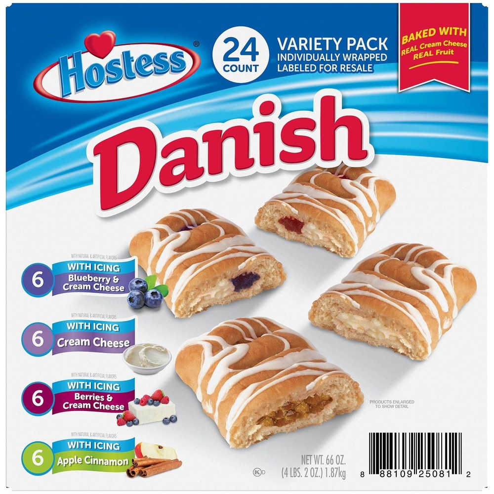 Hostess Variety Pack Danish, 2.75 oz., 24 pk.