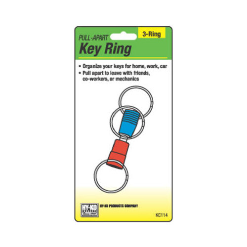 Hy-Ko KC114 Key Ring, 3-Way, Pull Apart - Quantity 5