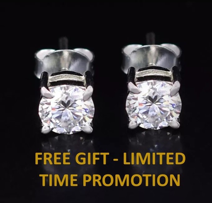 15 Ct Certified White Diamond Solitaire Ring-FREE Studs-Tariff Free