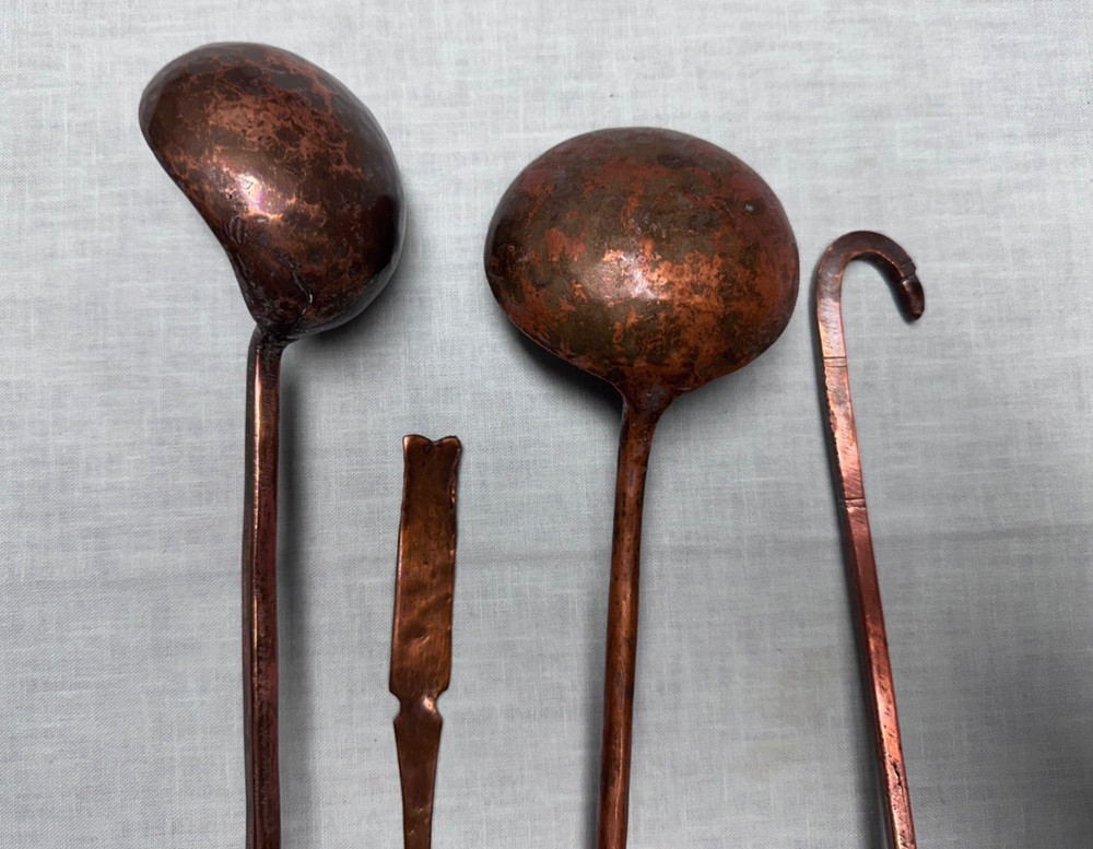 Cooking spoons, vintage, copper