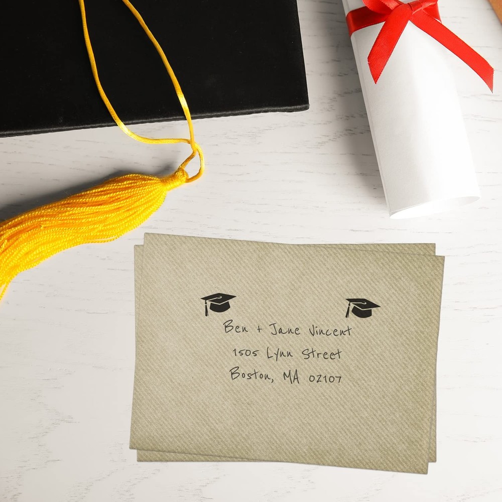 Graduation Cap Stamp 2000 Plus Self Inking Party Invitation Stamper Black Hat