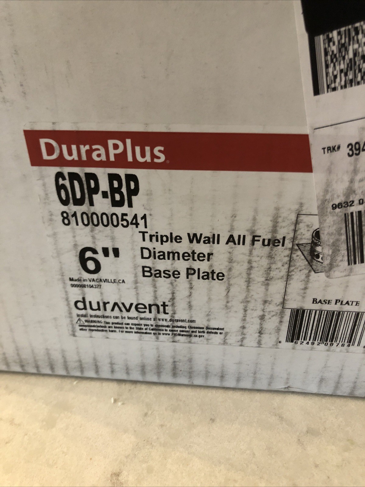 Duravent Chimney Pipe Galvanized Steel Base Plate 6DP-BP