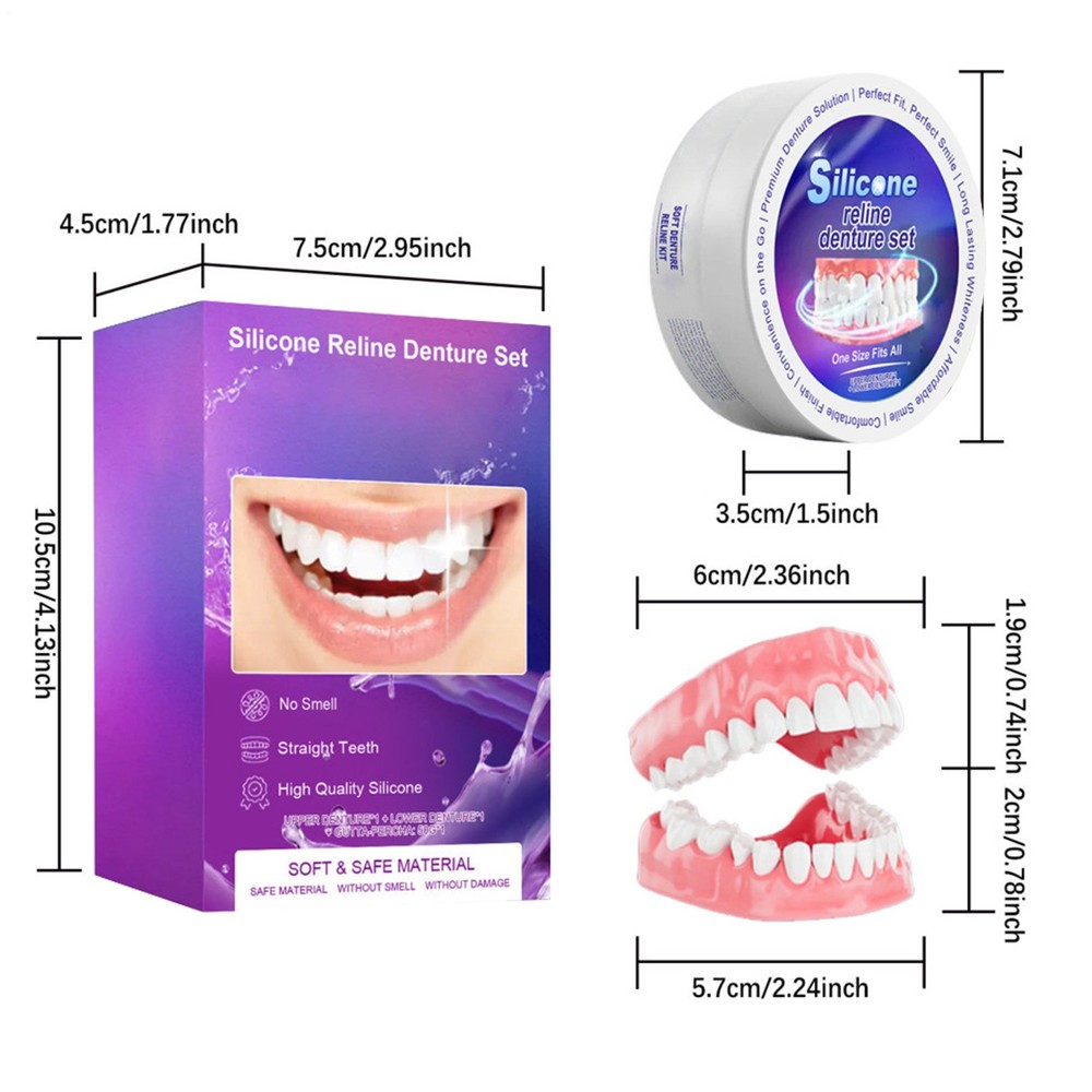 `Denture Reliner Kit User-Friendly Denture Repair Kit Silicone Denture Reliner