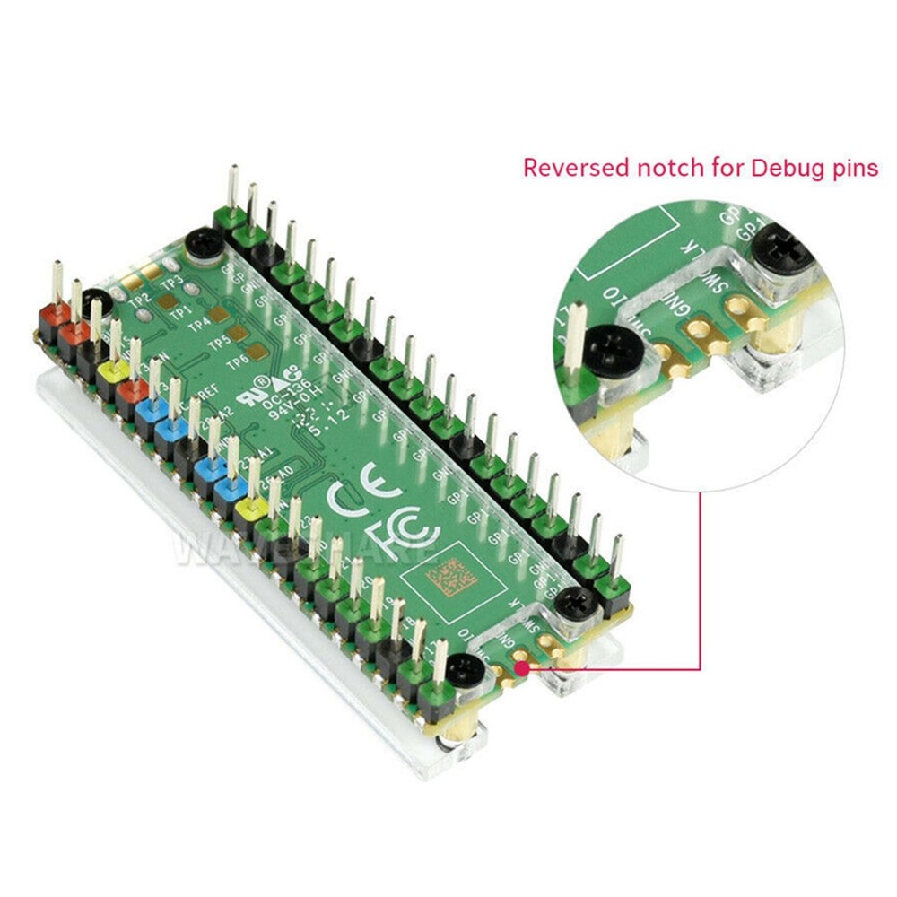 Clear Acrylic Top&Bottom Panel Case With Customs Key Cap for Raspberry Pi Pico H