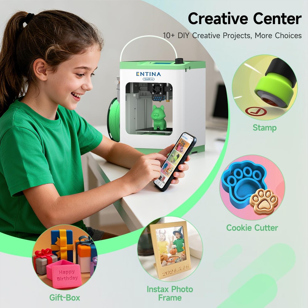 Entina 3D Printers with WiFi Cloud Printing, Fully Assembled with Auto Leveling