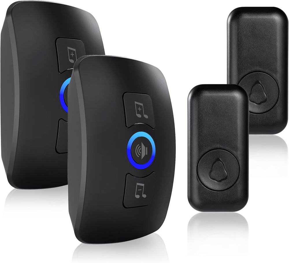 Waterproof Wireless Doorbell Adjustable Volume 1000FT Plugin Receiver 60 Chime