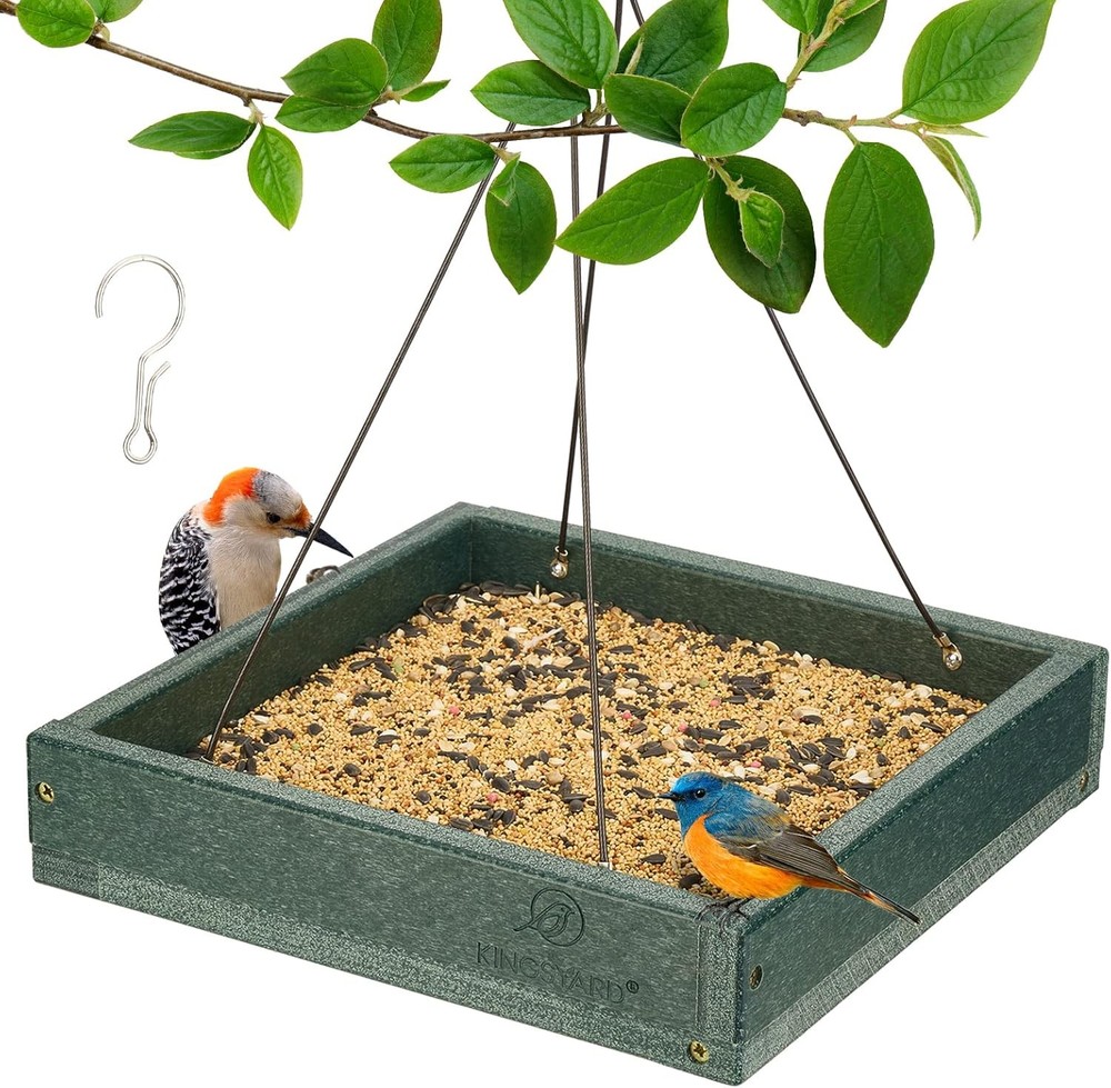 Composite Platform Bird Feeder, 3.5 lbs Large Capacity,