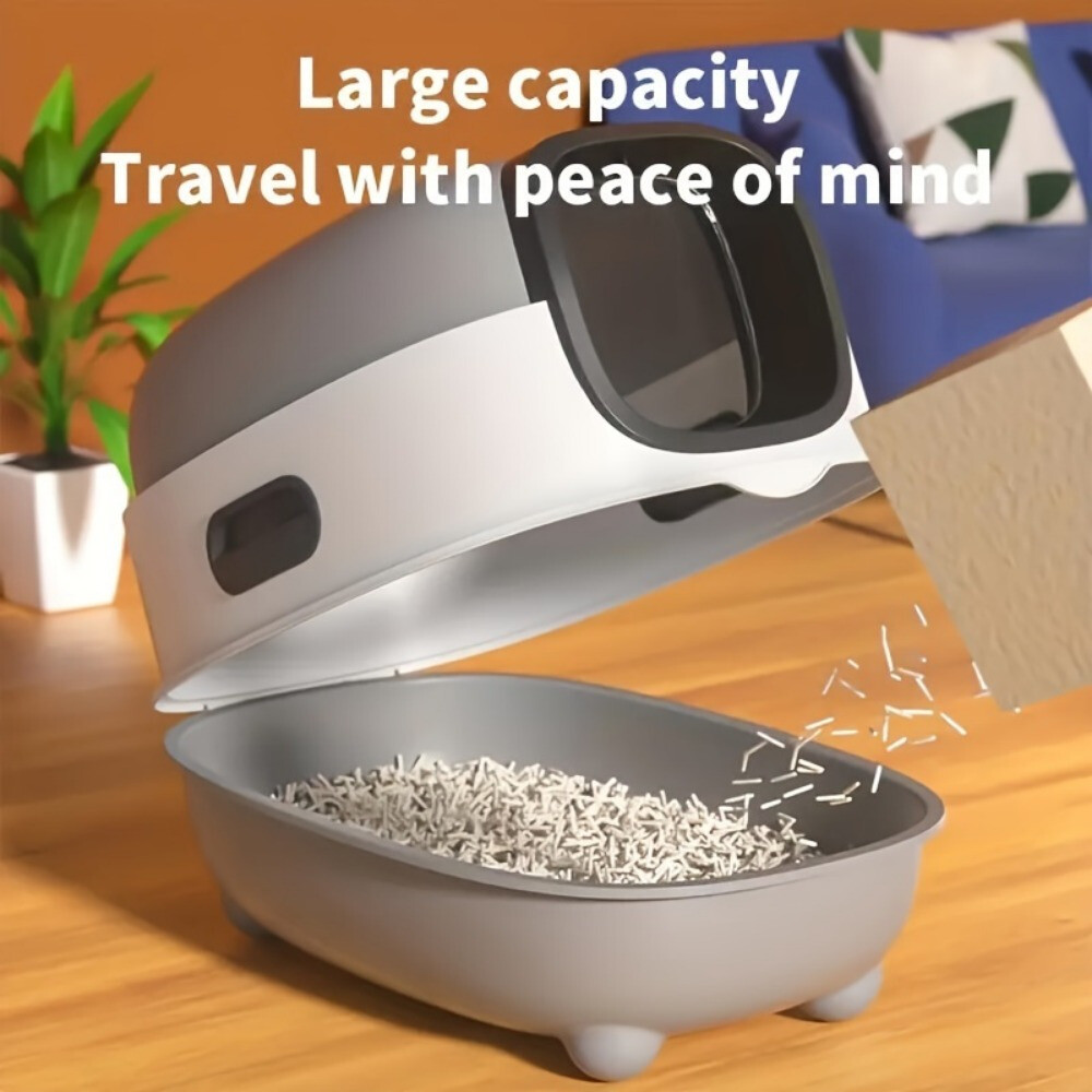1pcs large-capacity cat litter box,odor isolation,dual-purpose,foldable design