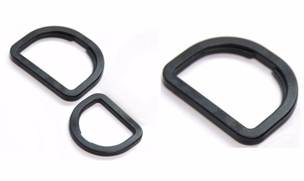 BLACK PLASTIC D RINGS, LIGHTWEIGHT, CHOOSE SIZE & QUANTITY, REF-PDR, FREE P&P
