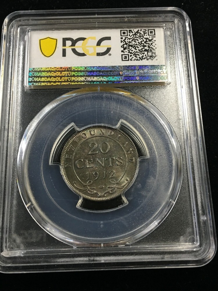 1912 PCGS Graded, Newfoundland ¢20 Cent, **MS-64** #7390
