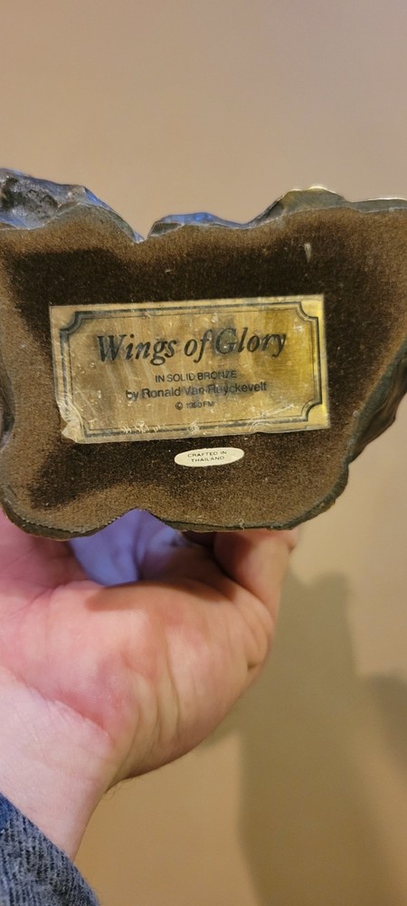 Wings Of Glory cast in solid bronze signed by Ronald Van Ruyckevelt 1990 eagle