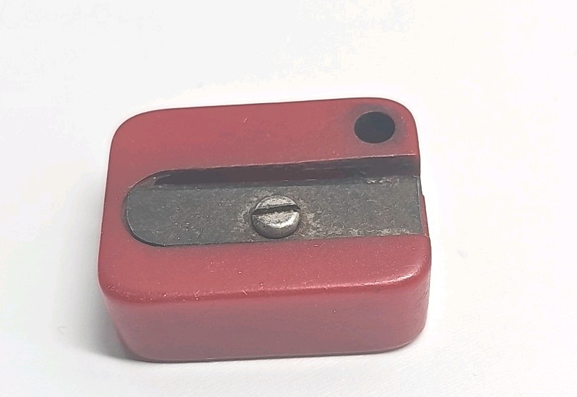 Vintage Red Bakelite Pencil Sharpener Rectangle Small