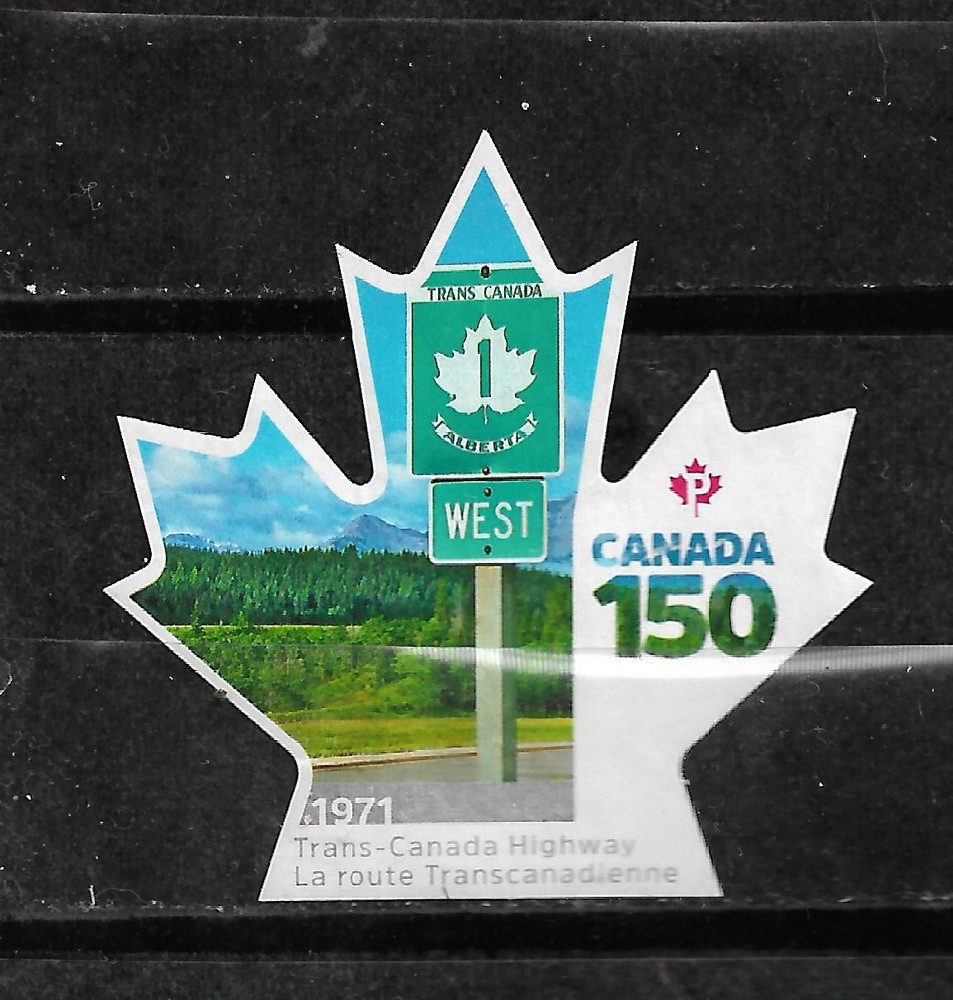 2017 CANADA 150th. SINGLE,  TRANS CANADA HIGHWAY, "P" VALUE, UC# 3001 USED