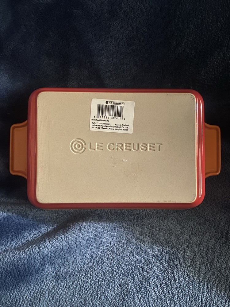 Le Creuset Flame Ombré Orange- Red Stoneware Rectangular Baking Dish 18cm 7”x 5”