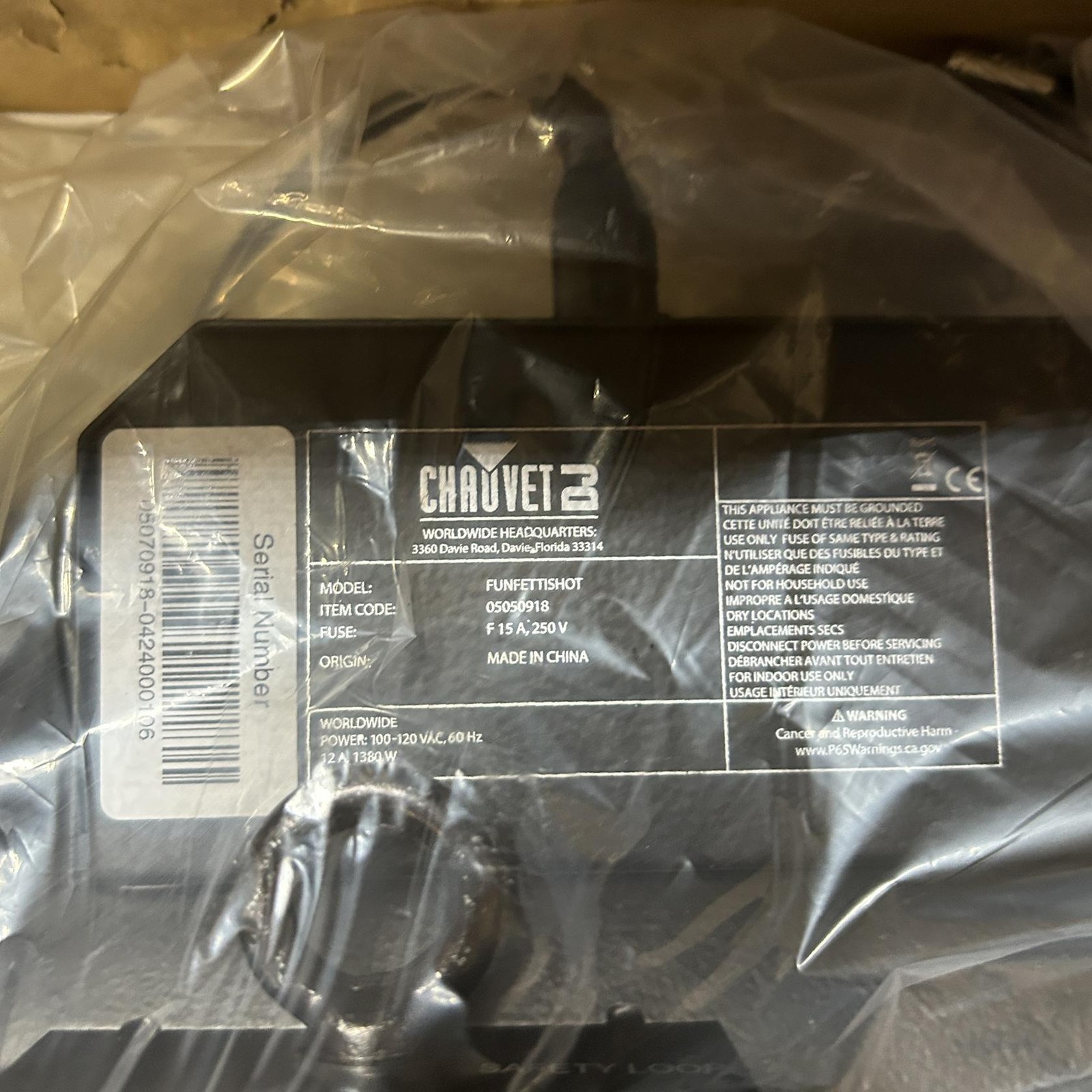 CHAUVET DJ FunFetti Shot Professional Confetti Launcher, with Wireless Remote