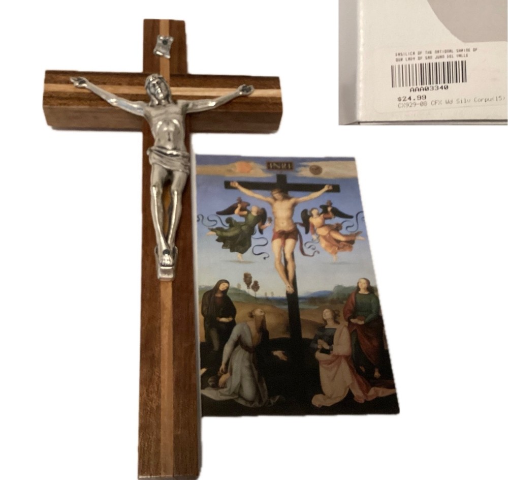 INRI CRUCIFIX 8" BOXED Silver Tone