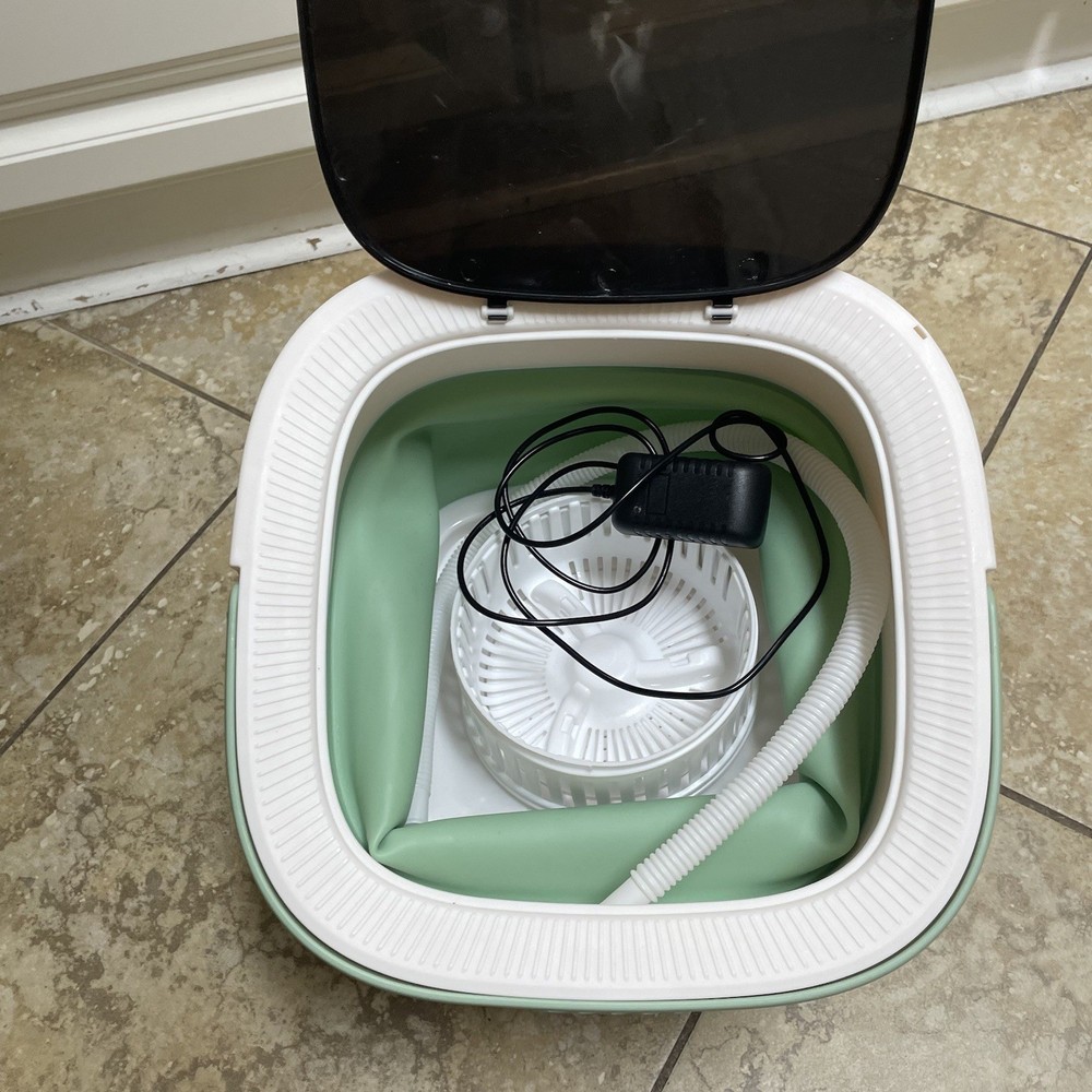 Portable Washing Machine, 12L Upgraded Mini Machine With Spin Green