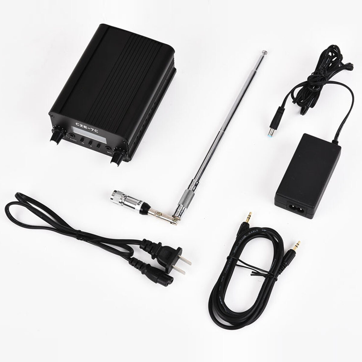 FM Transmitter Church 7/1W Mini Radio Stereo Station PLL Black w/ Antenna CZE7C