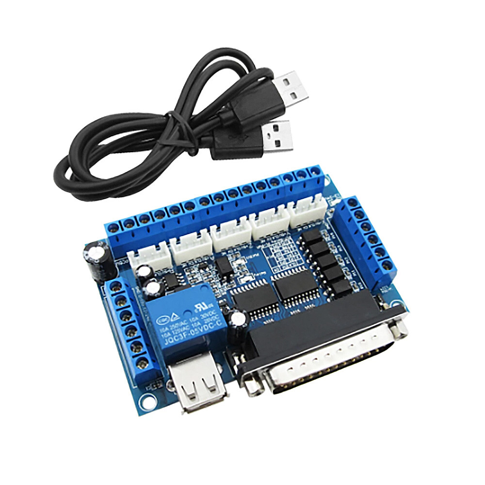 USB 5 Axis CNC Breakout Board For Stepper Motor Driver Mach3 USB Parallel Port