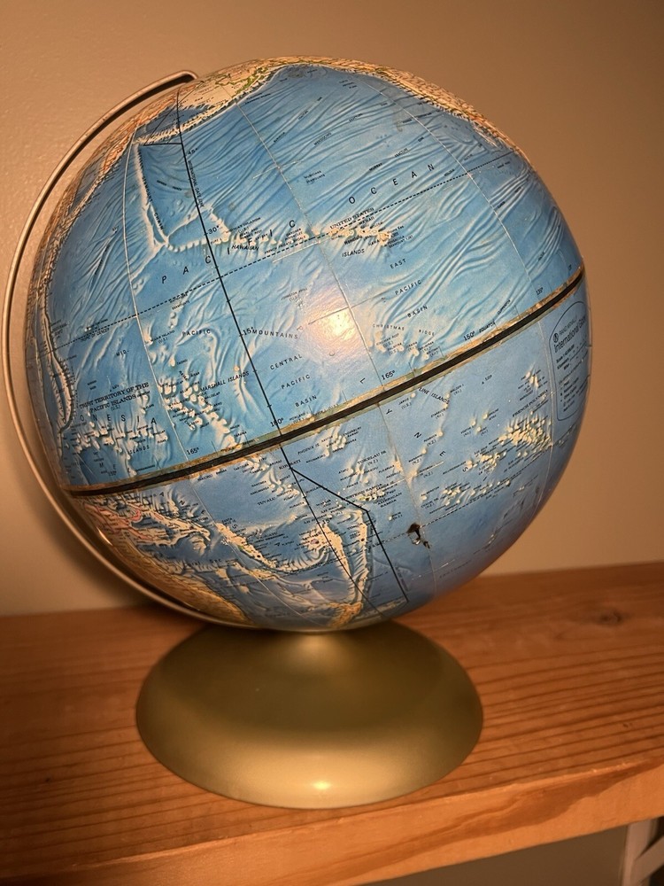 Vintage Rand McNally World Globe On Stand