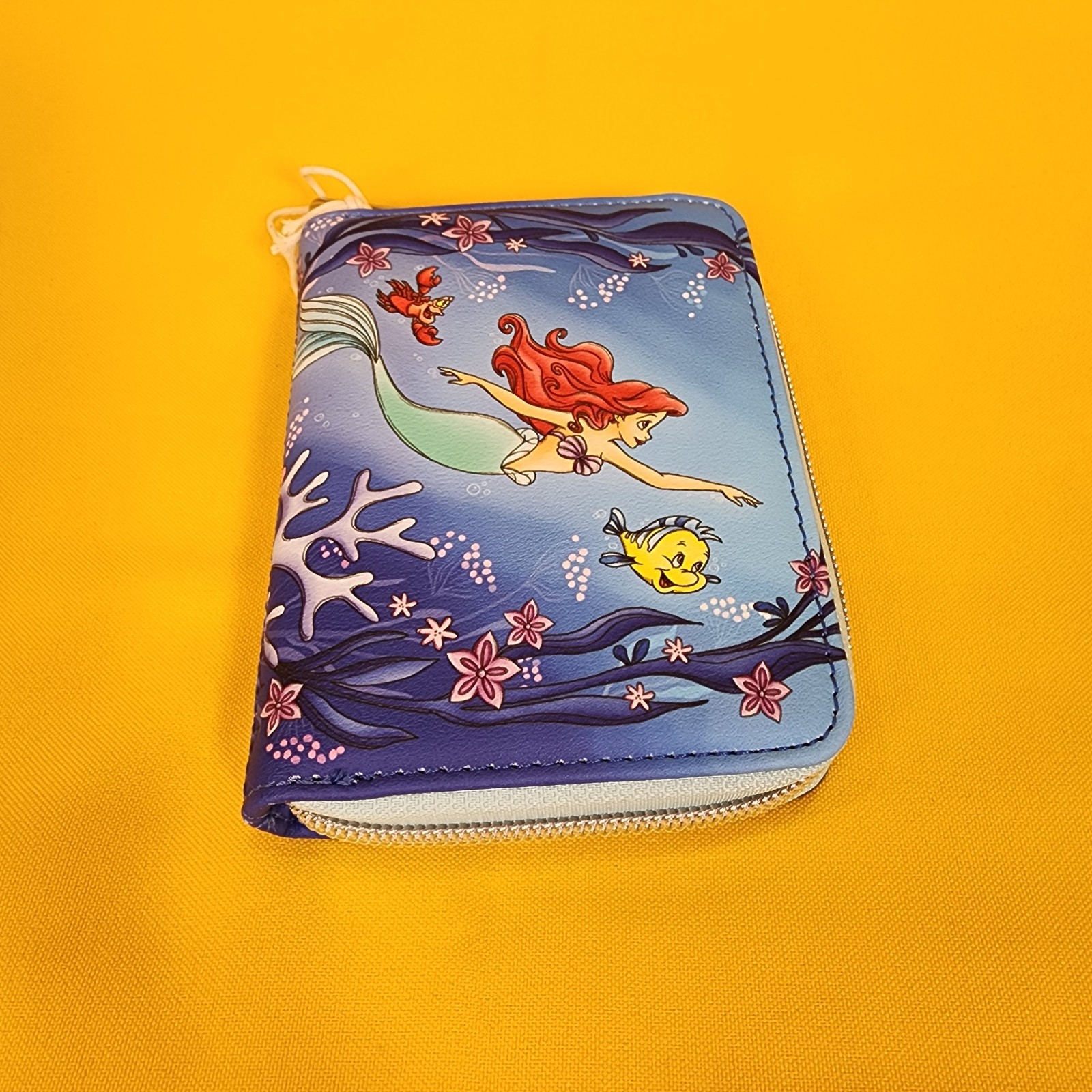 Loungefly Disney Princess Little Mermaid Ariel Flounder Sebastian Zip Wallet NEW