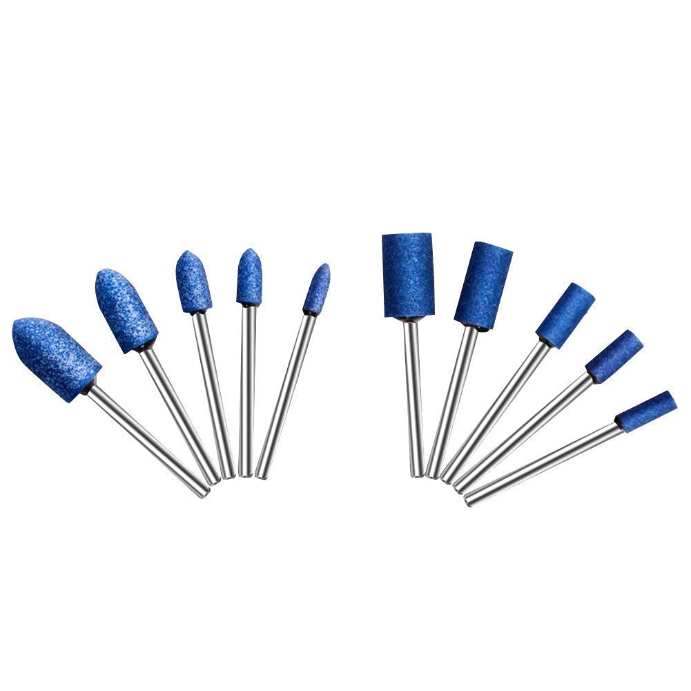 AUTOTOOLHOME 1/8" Shank Abrasive Mounted Stone Grinding Bits Sanding Blue