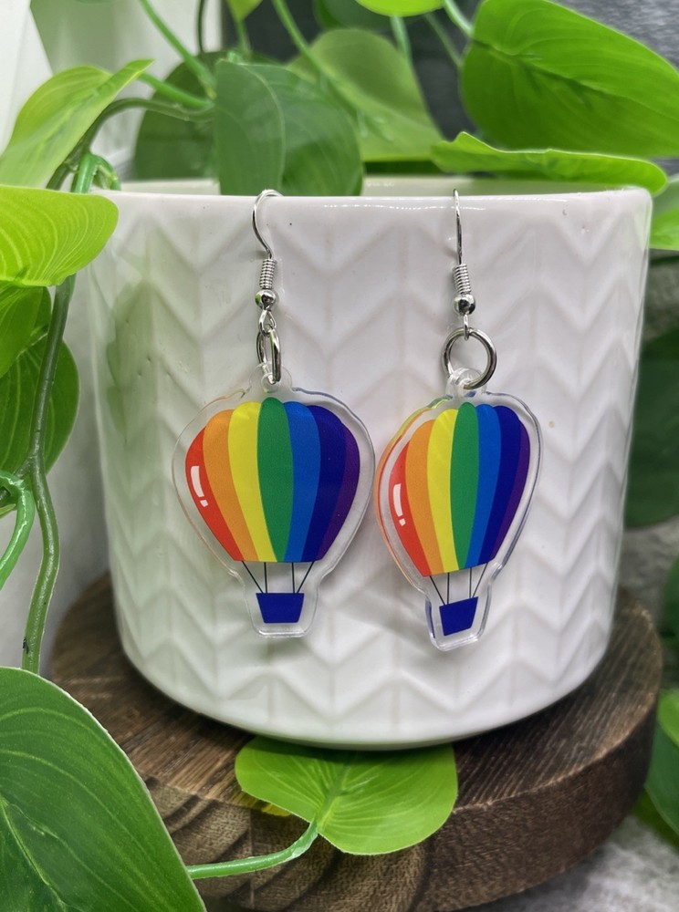 2” Silver-tone Pride Rainbow Drop Dangle Earring Set New Free Ship B7872