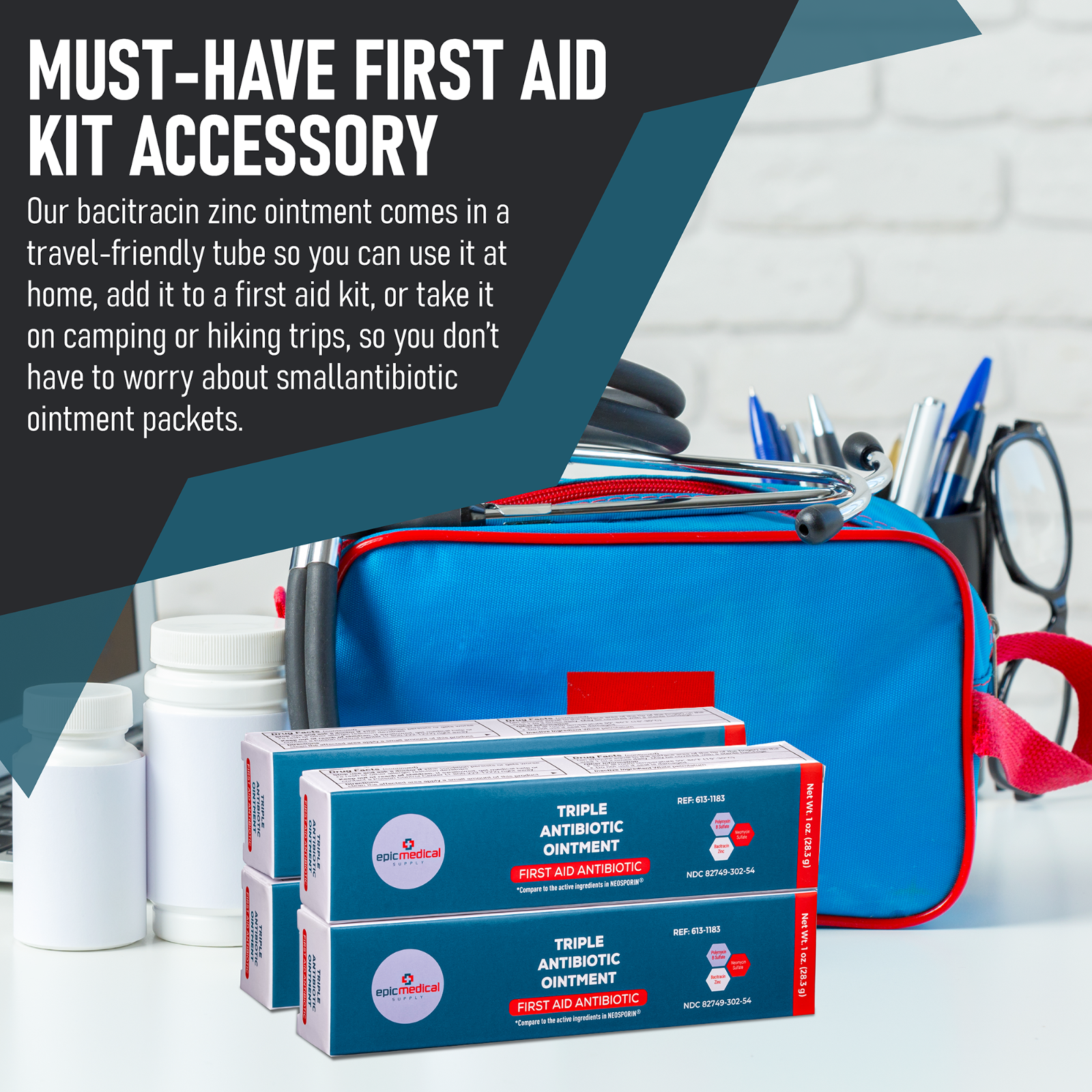 Epic Medical Supply Triple Antibiotic Ointment 1 oz Tube 4 Pack