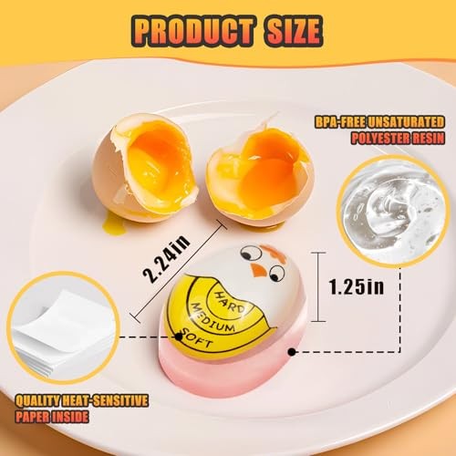 Egg Timer for Hard Boiled Eggs Soft Boiled Color Changing Indicator 1 Yellow