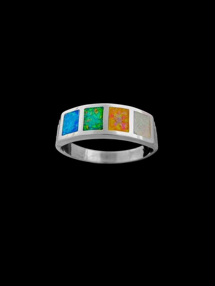 Opal Four Squares Ring