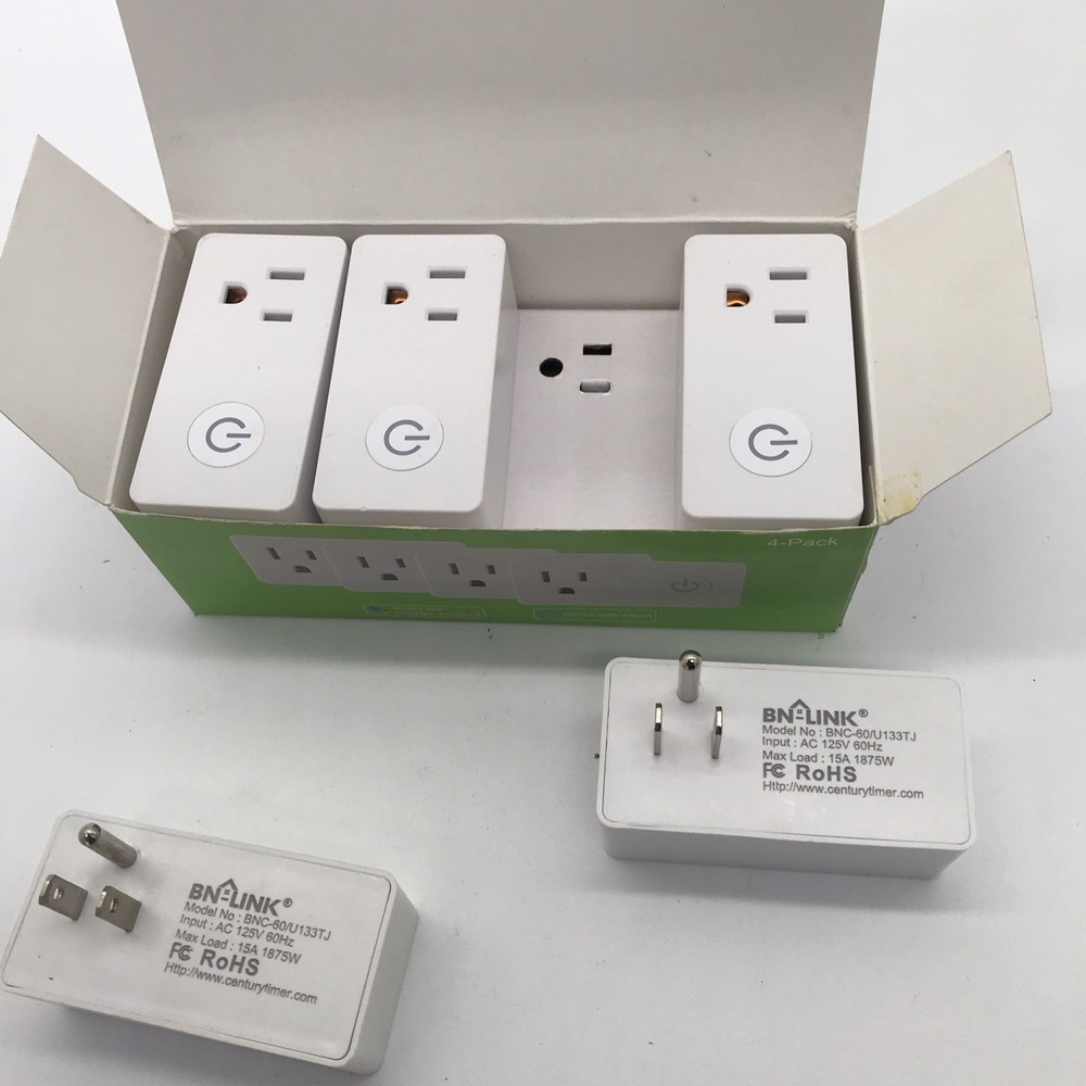 BN-LINK WiFi Smart Plug 4-Pack Alexa Google Assistant Timer Remote Control