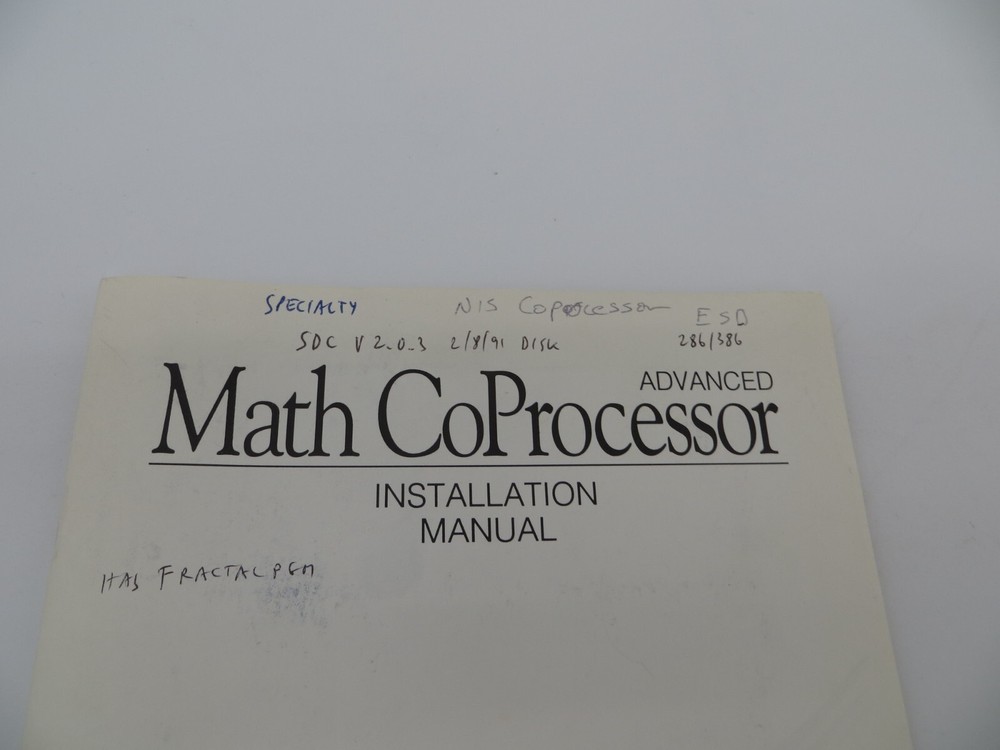5.25" Floppy Disk & Manual for Advanced Math CoProcessor vintage computer disc
