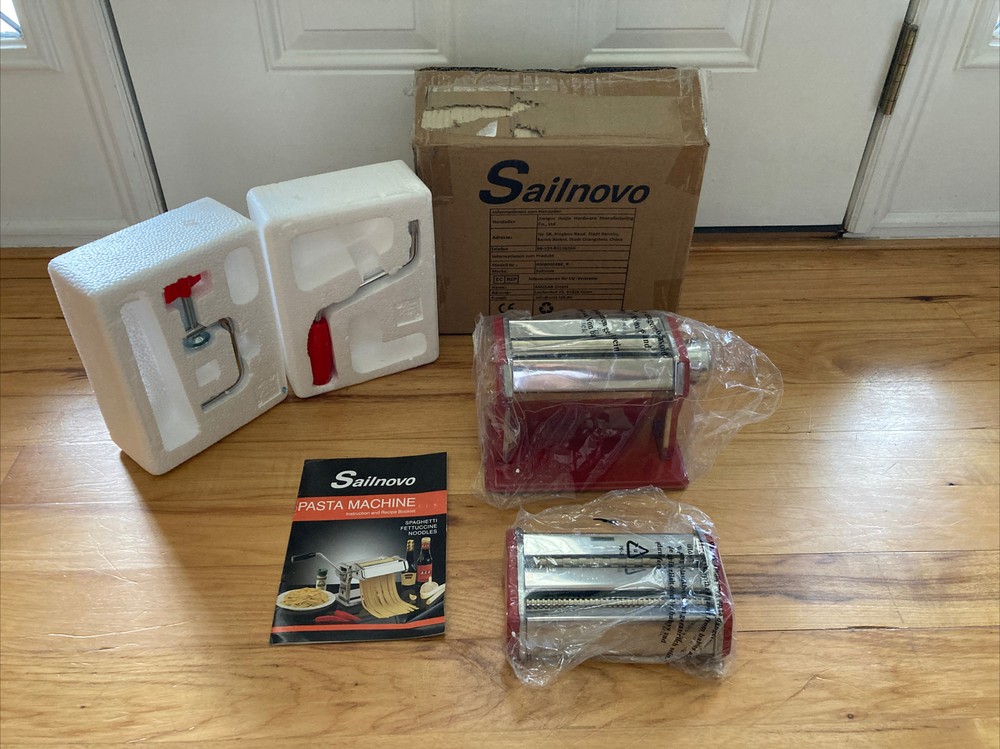 New Pasta Machine Pasta Maker 9 Adjustable Thickness Settings Spaghetti Noodles