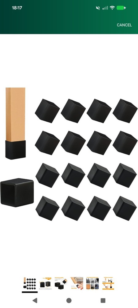 NEW LOT 24 chair feet rubber protector & 18 (2x9) bed risers feet stackable