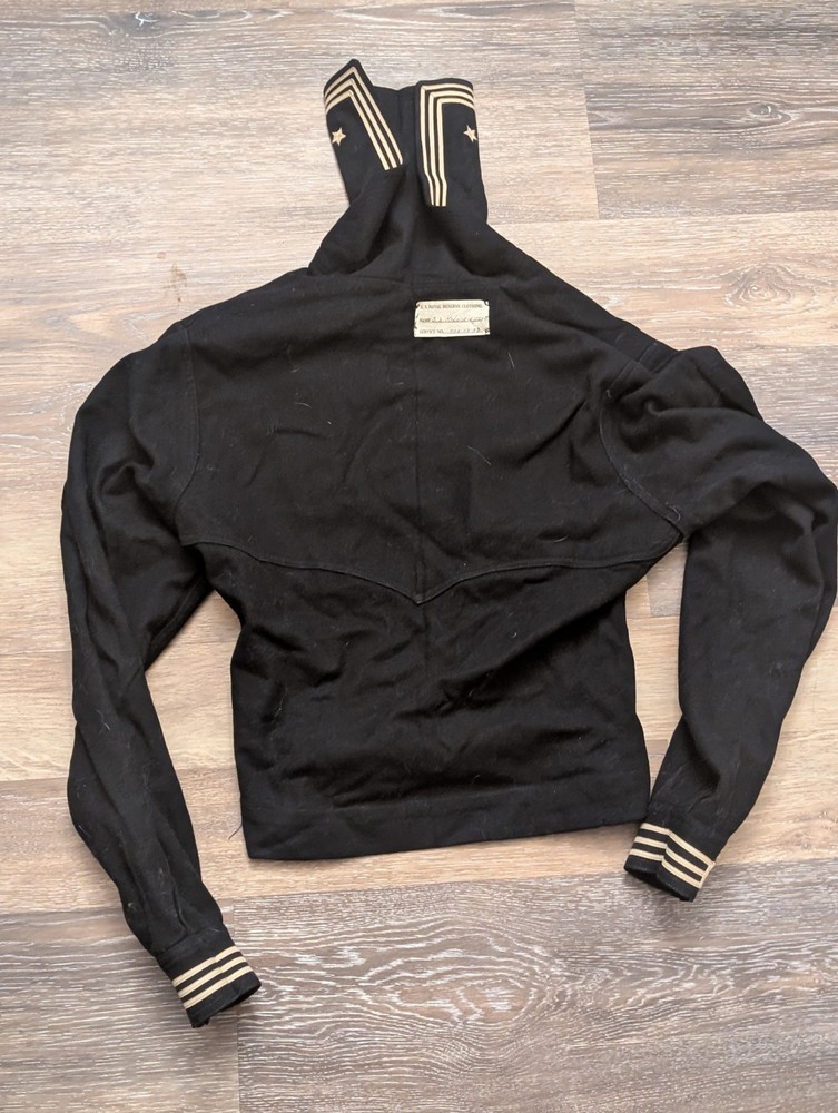 Vintage WW2 US Navy Naval Wool Uniform Pullover Top Crackerjack Sailor