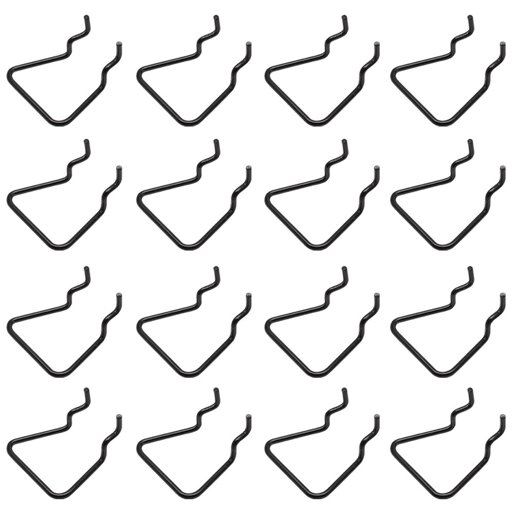 16Pcs Pegboard Plier Holders, Stainless Steel Double Loop Pegboard Hooks, Bla...