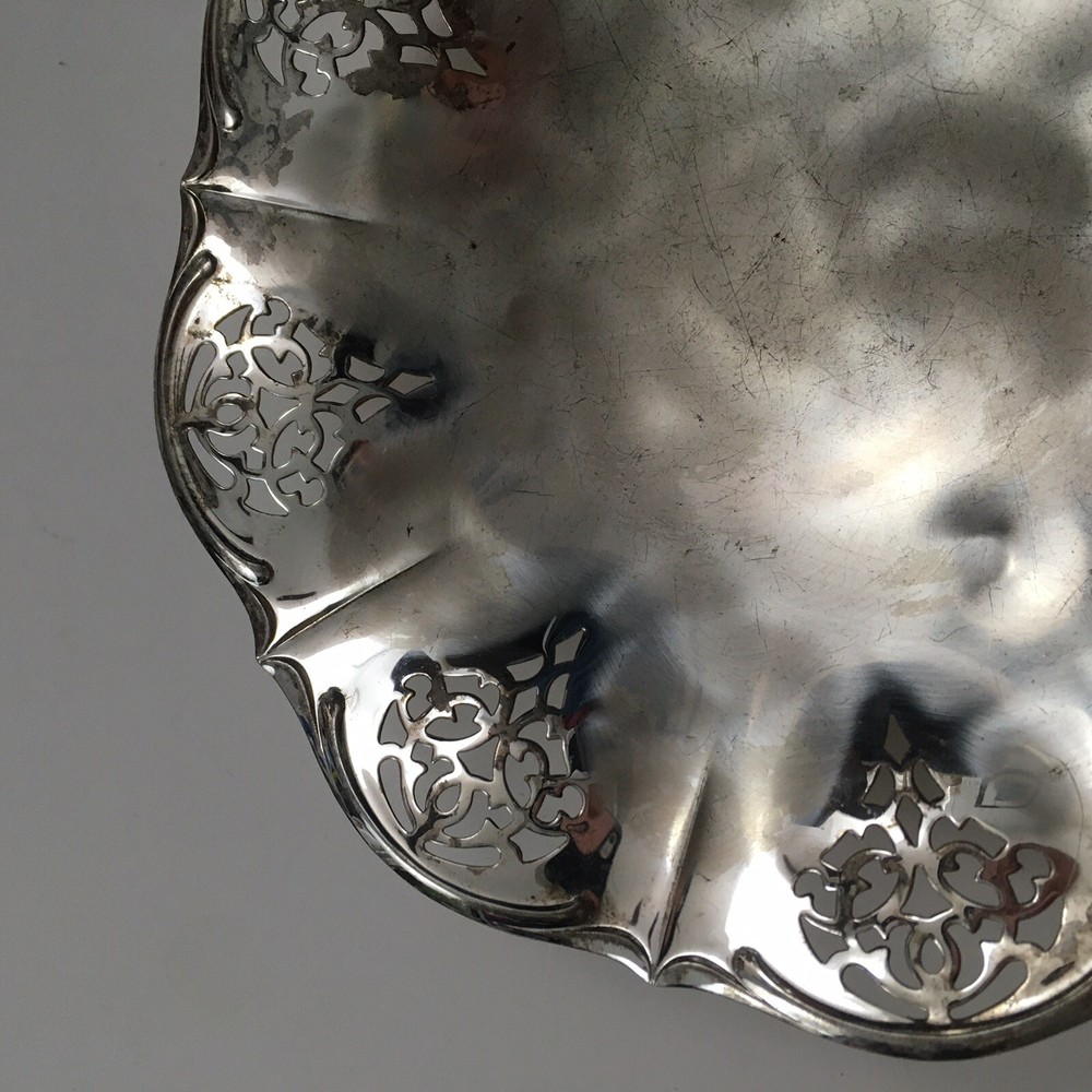 VTG Caravelle Silverplate Candy Dish Western Germany Tarnish Resistant Silver