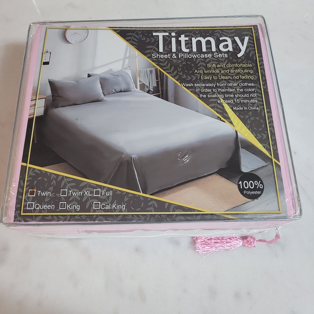 Titmay Twin Pink Sheet & Pillow Case set