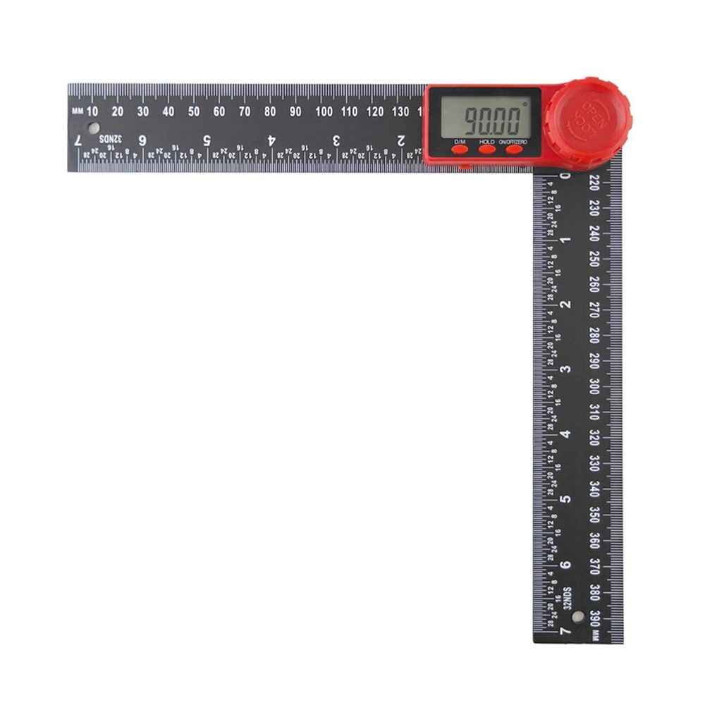 LCD Digital Display 200mm 0-360° Angle Finder Ruler Protractor Measure Meter e
