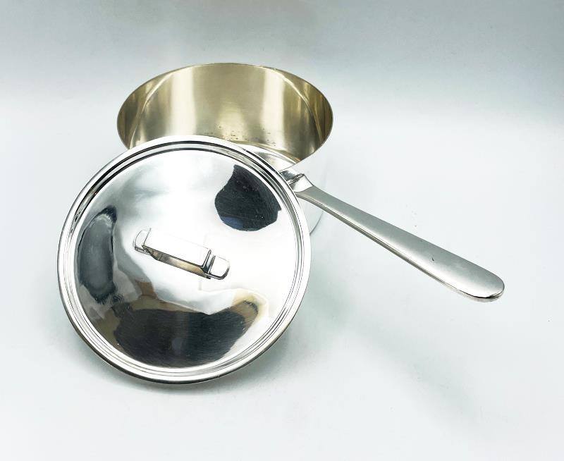 ASPREY LONDON RARE PAIR SAUCEPANS EDWARDIAN SILVER PLATED