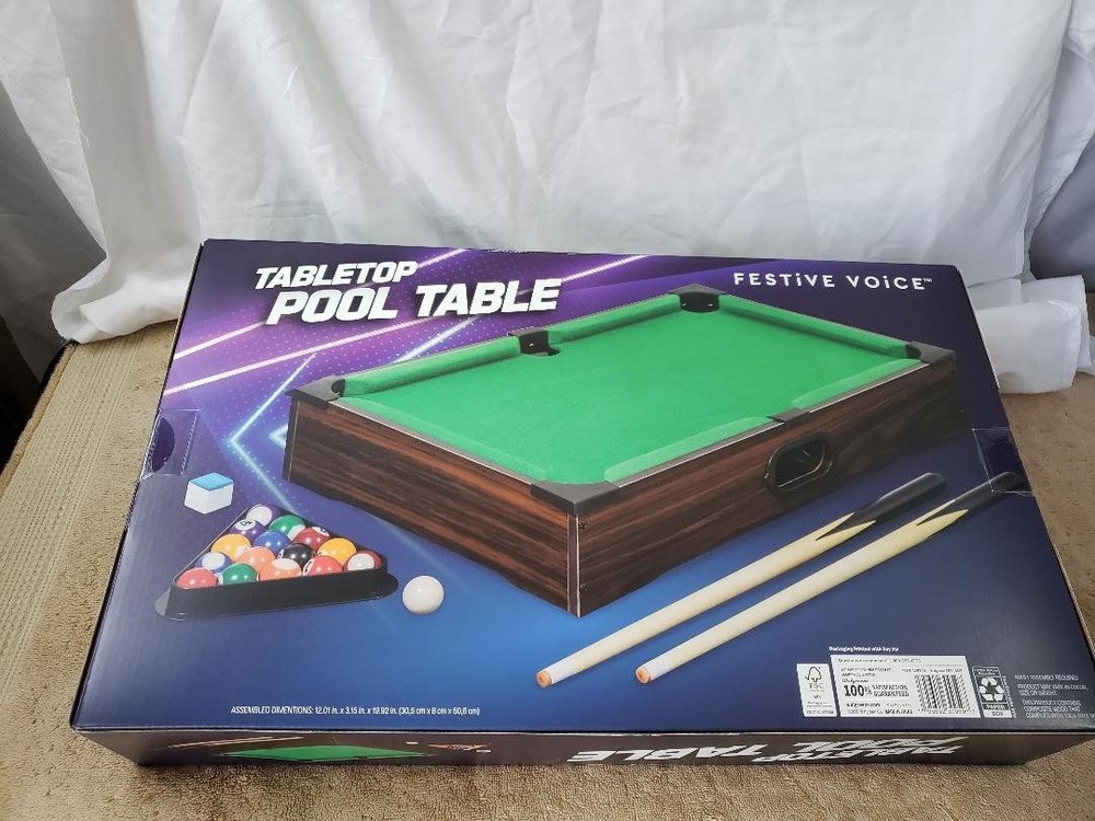 MINI TABLE TOP POOL TABLE WITH ALL ACCESSORIES NEW AND SEALED