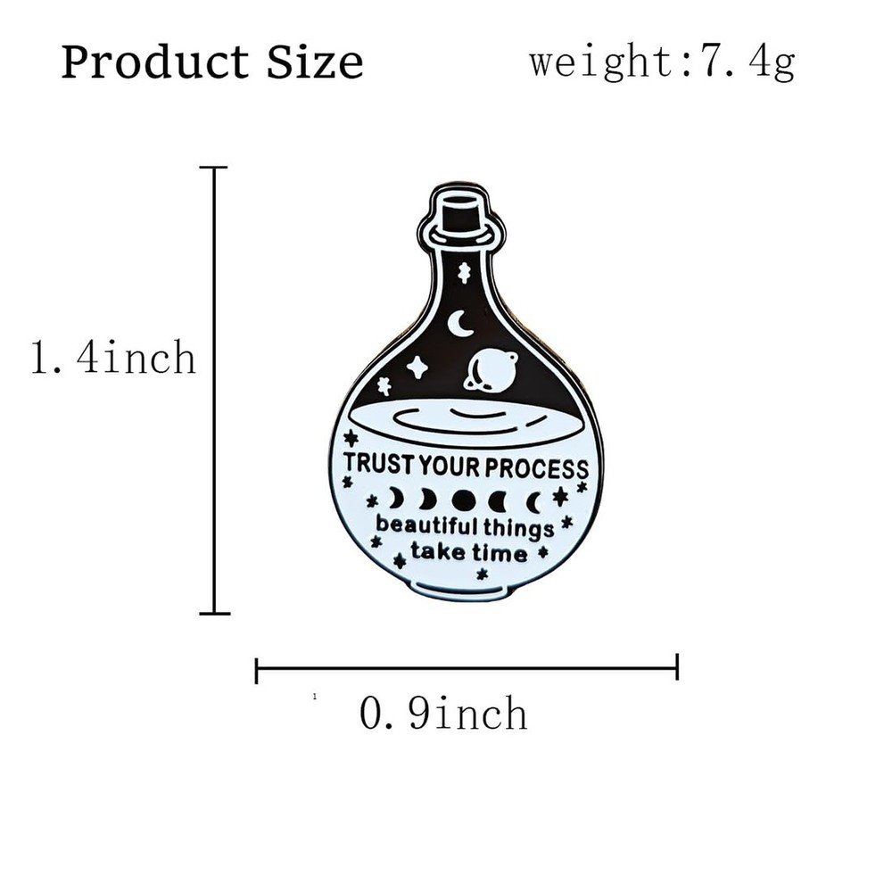 Trust Your Process Beautiful Things Take Time Potion Bottle Enamel Lapel Pin ...