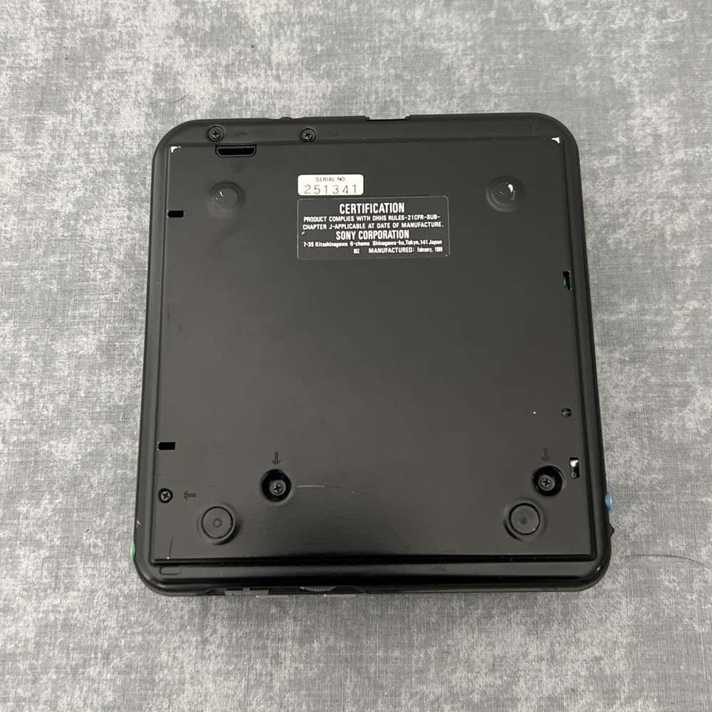 1990 Sony Discman D-2 Compact Portable CD Player For Parts