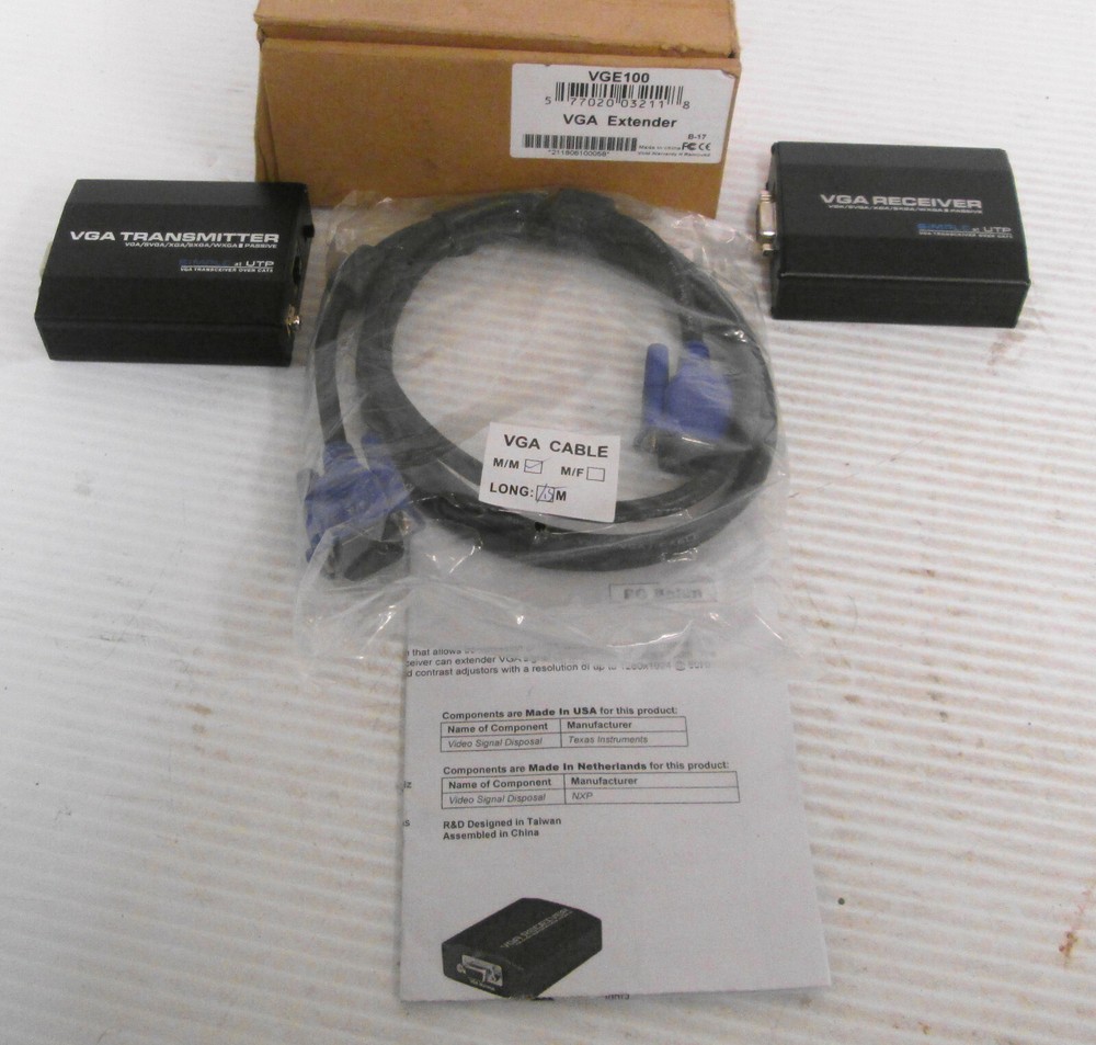 PC Balun VGE100 VGA Extender UTP with VGA Cable