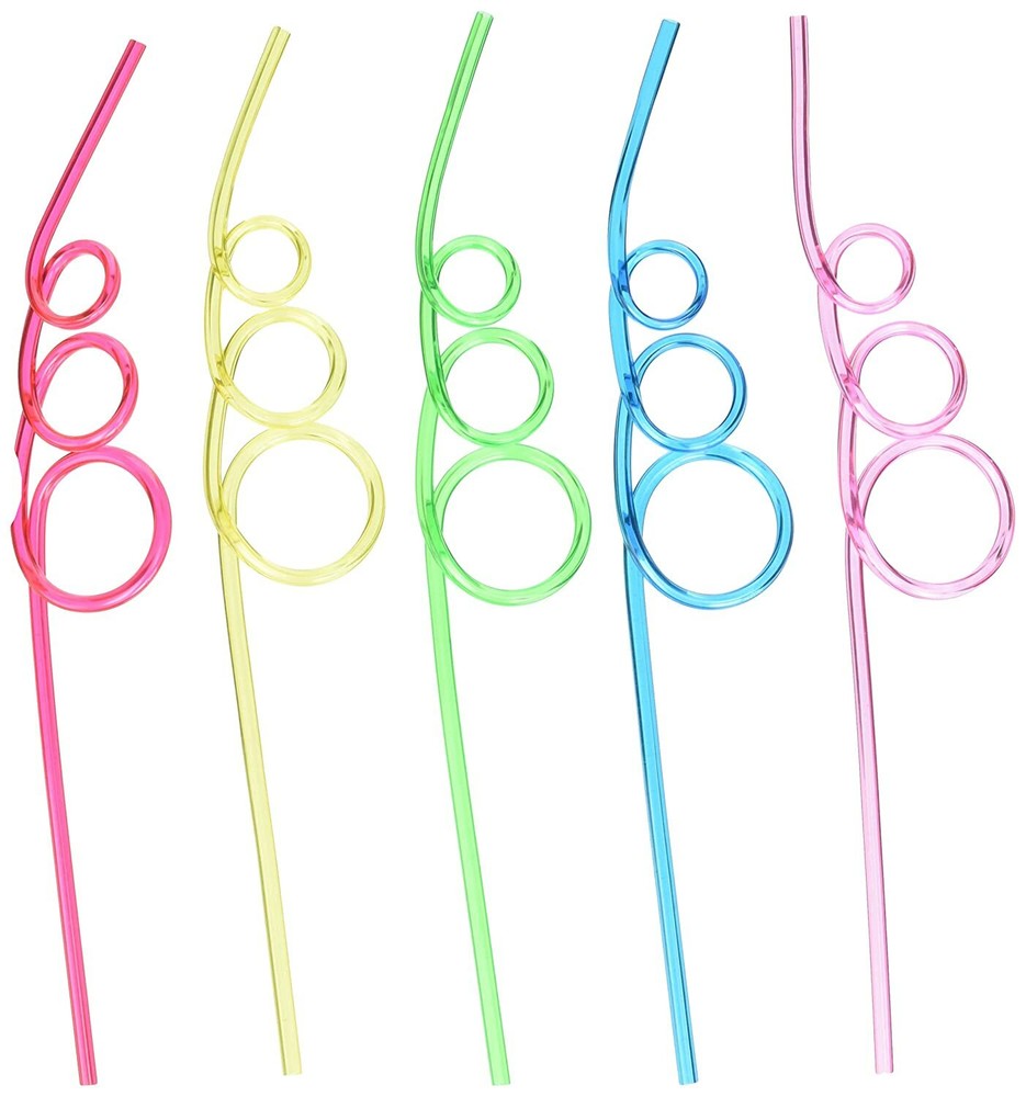 Crazy Loop Straws (12 Pack) 11" Assorted Color