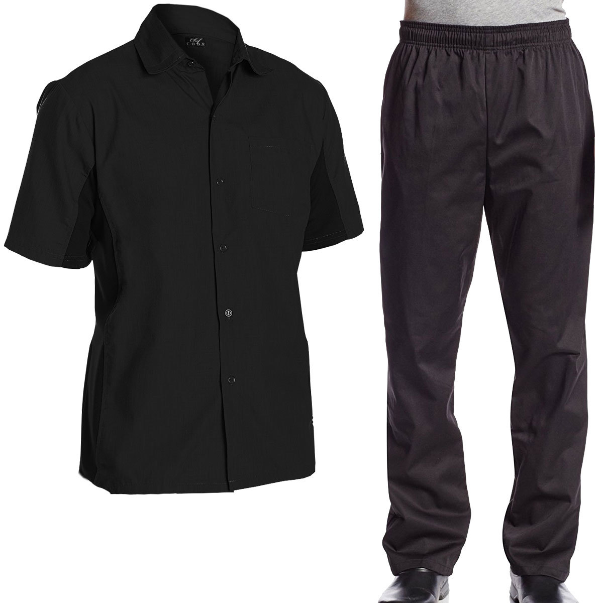 Chef Code Bundle Pack, Cool Breeze Cook Shirt and Elastic Waist Chef Pants