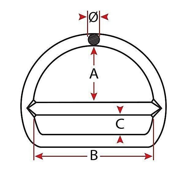 316G Stainless Steel D Ring - Double Layer