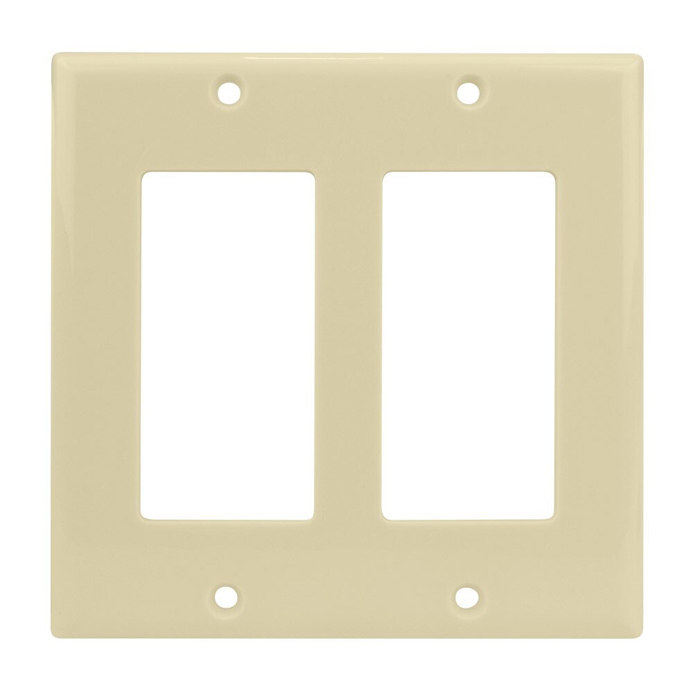 Construct Pro Decora Style Double Gang Wall Plate (Ivory)