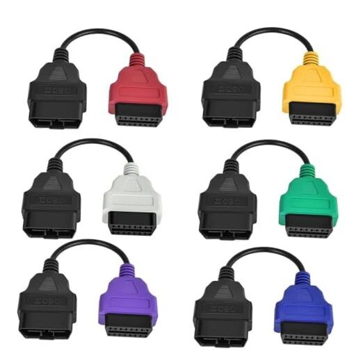 OBD2 Adapter 6PCS for MultiECUScan Adapter Cable 6 Colors Adapter Cable OBD2