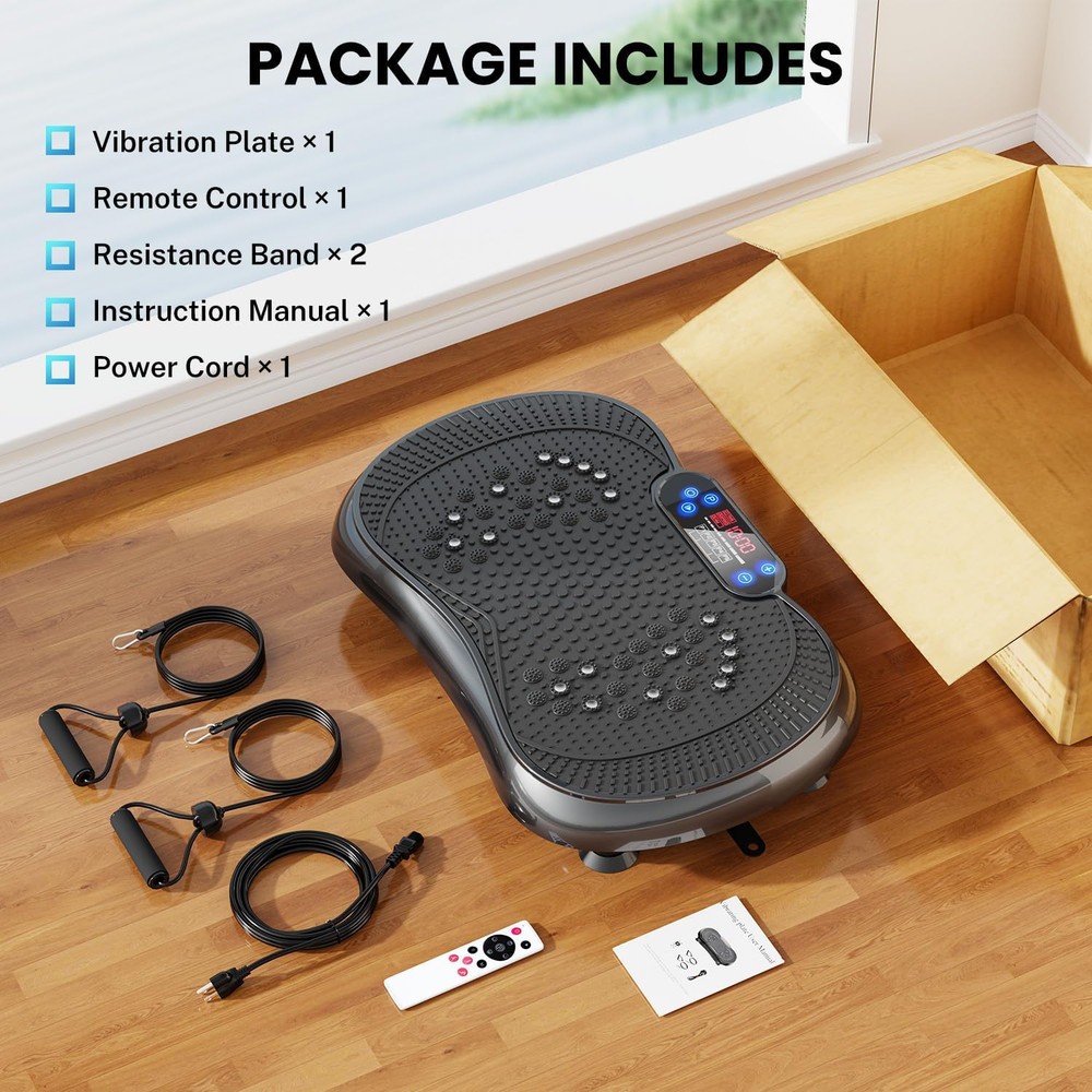 Vibration Plate Exercise Machine, Lymphatic Drainage Machine for Weight Loss, 10